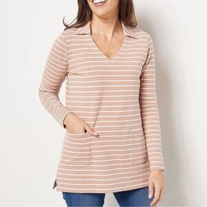 Isaac Mizrahi Live! French Terry V-neck Tunic